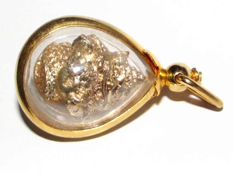 Pra Rahu Galai Ngern in gold micron waterproof casing