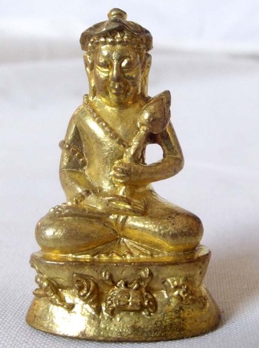 Pra Upakut/Pra Bua Khem Buddha Image made from 'Nuea Tong Rakang ('temple bell brass'), filled with sacred powders and empowered by Luang Por Pian of Wat Grern Gathin in Lopburi.